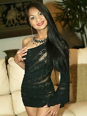 Exquisite Thai glamour model in a sexy black dress